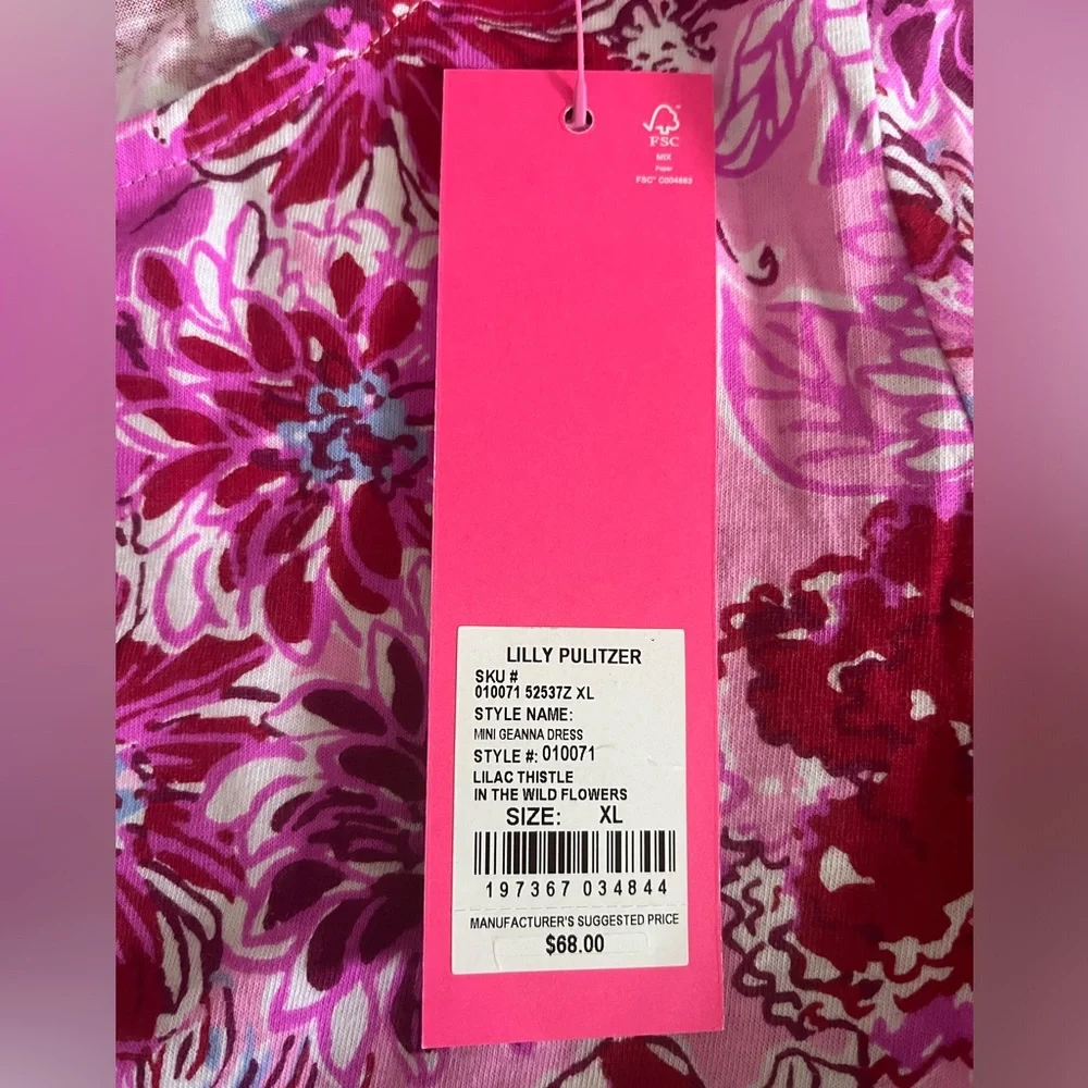 {Lilly Pulitzer} Mini Geanna Cotton Dress in Lilac Thistle In The Wild Flowers